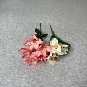 Artificial Faux Pink and Ivory Paper Roses Floral Arrangement